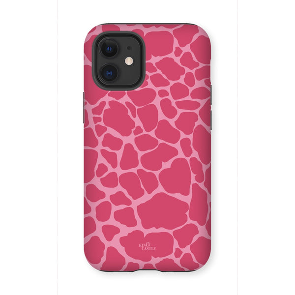 Raspberry Pink Giraffe Print Tough Phone Case