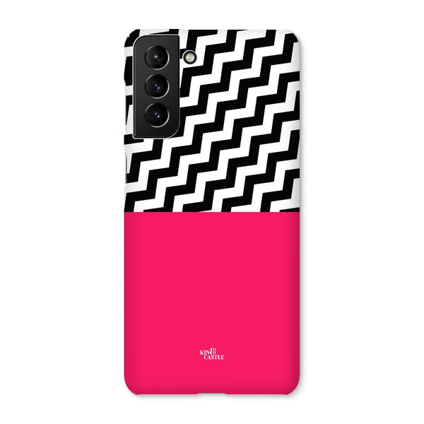 Geometric Zig Zag & Hot Pink Snap Phone Case