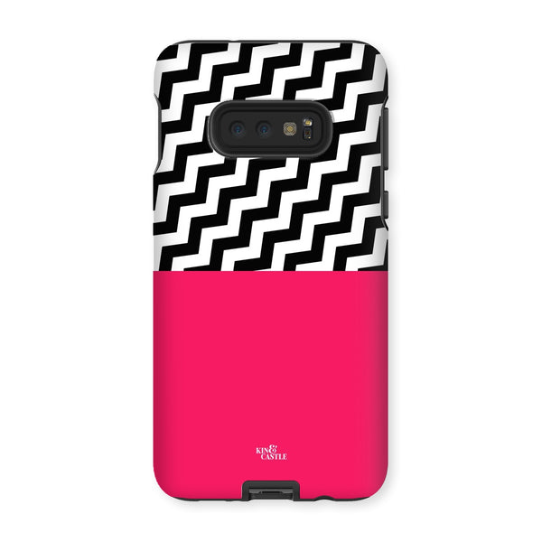 Geometric Zig Zag & Hot Pink Tough Phone Case