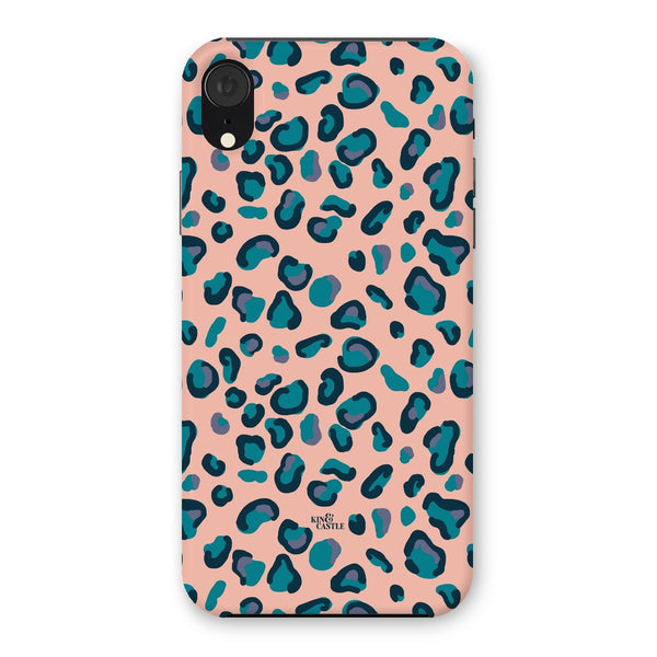Peach, Teal & Blue Leopard Print Snap Phone Case