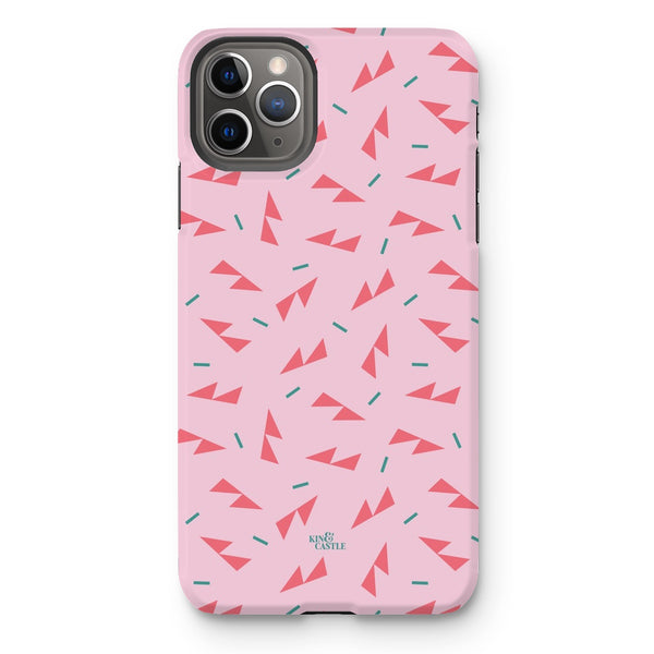 Pink Ditzy Triangles Tough Phone Case