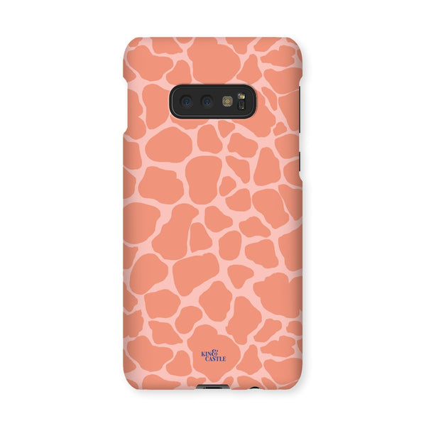 Peach Giraffe Print Snap Phone Case