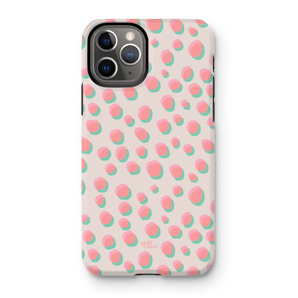Coral & Mint Pastel Dots Tough Phone Case