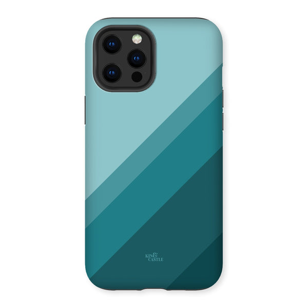 Teal Geometric Stripe Tough Phone Case