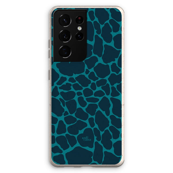 Blue & Teal Giraffe Print Eco Phone Case