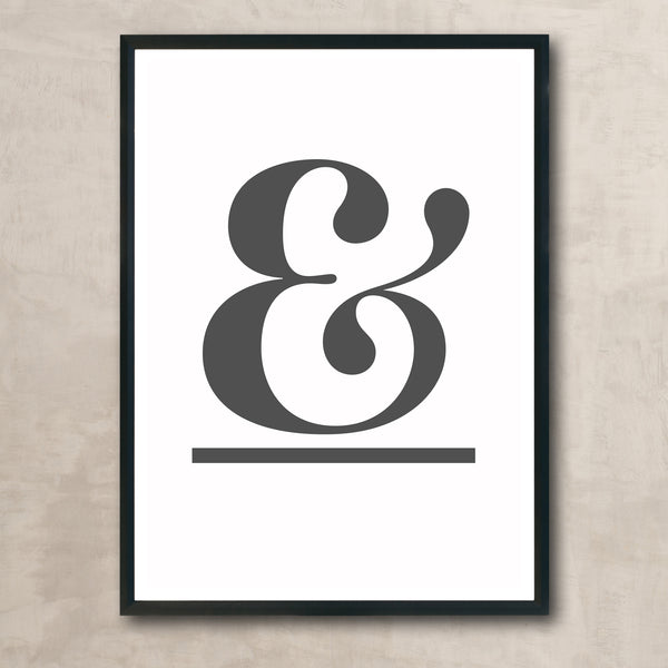 Ampersand Art Print (graphite on white)