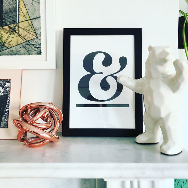 Gallery Wall Set of 3 Art Prints - Edit 3 - LOVE!, ampersand (grey) & Colour Me Happy (rainbow)