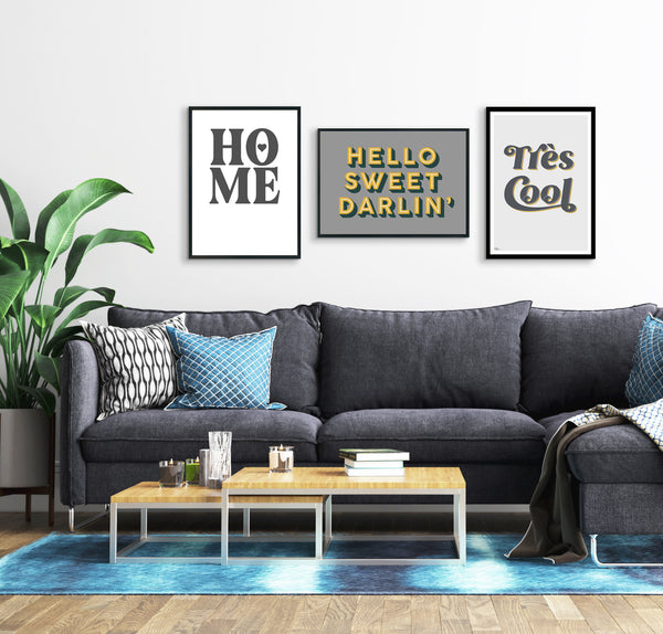 Home Art Print (graphite grey on white)