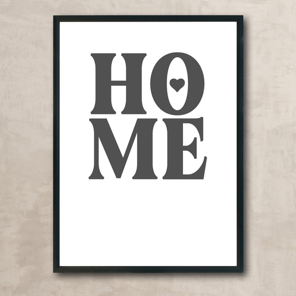 Home Art Print (graphite grey on white)