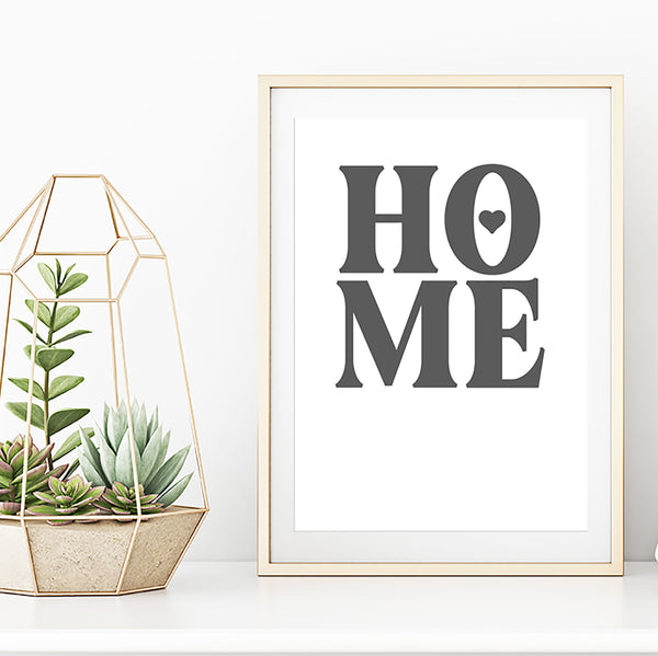 Home Art Print (graphite grey on white)