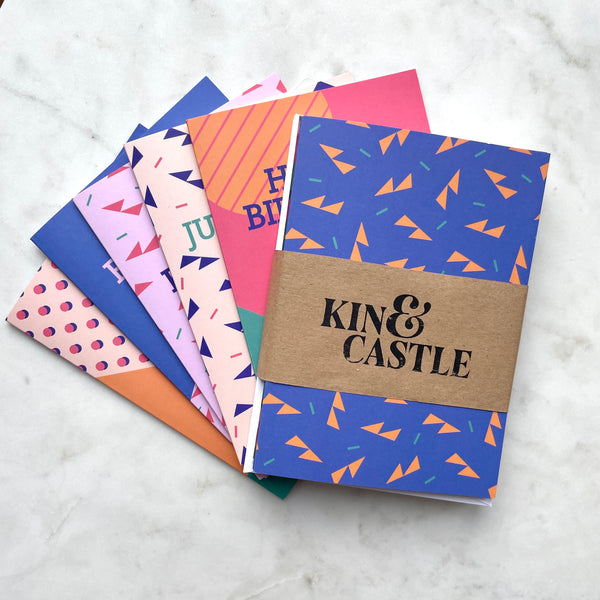 Life Hack Pack - Set of 6 Greetings Cards - Colour Pop Geometric Design