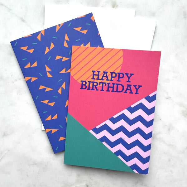 Life Hack Pack - Set of 6 Greetings Cards - Colour Pop Geometric Design