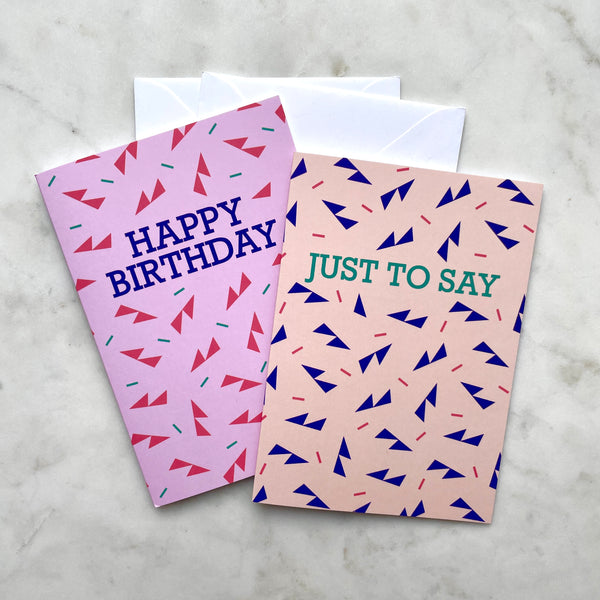 Life Hack Pack - Set of 6 Greetings Cards - Colour Pop Geometric Design