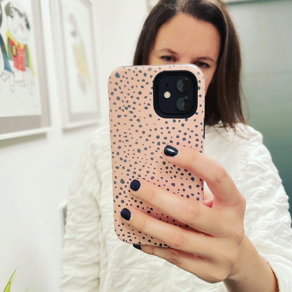 Pink & Grey Animal Spots Tough Phone Case