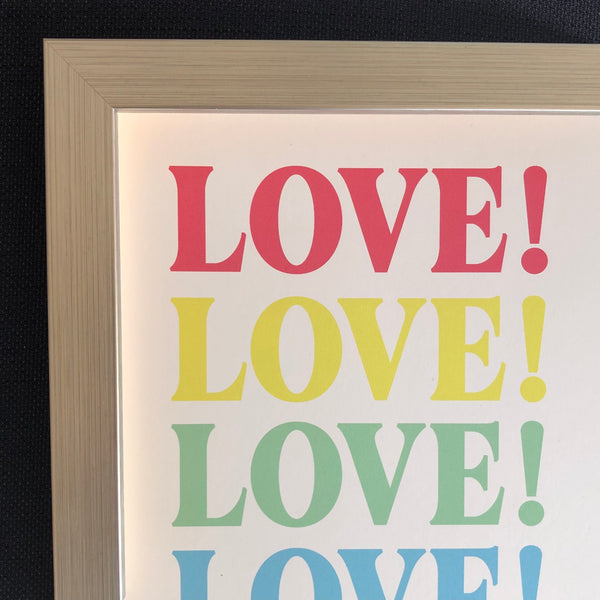 Gallery Wall Set of 3 Art Prints - Edit 3 - LOVE!, ampersand (grey) & Colour Me Happy (rainbow)