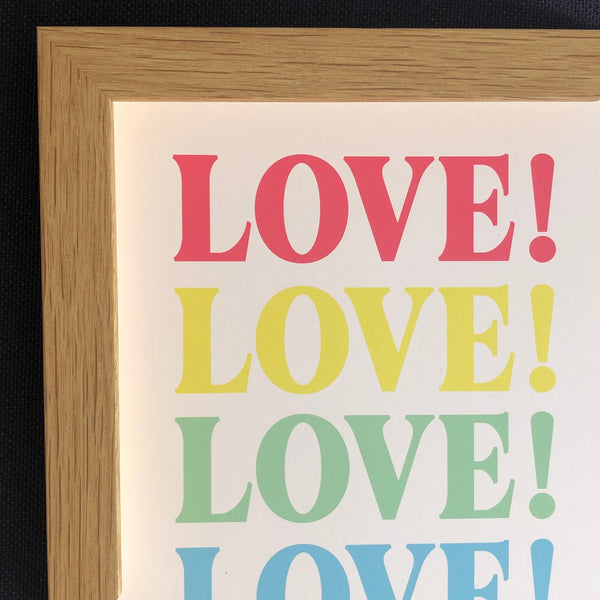 Gallery Wall Set of 3 Art Prints - Edit 3 - LOVE!, ampersand (grey) & Colour Me Happy (rainbow)