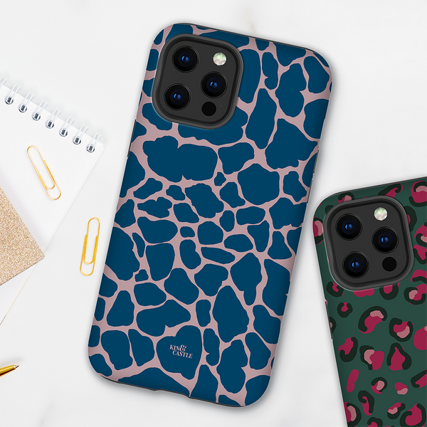 Pink & Blue Giraffe Print Tough Phone Case