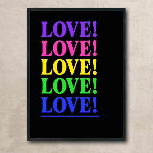 Love! (brights) Art Print - Choose Love charity print