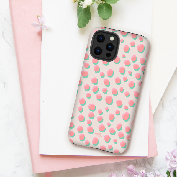 Coral & Mint Pastel Dots Tough Phone Case