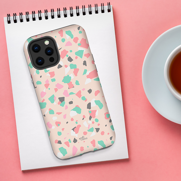 Coral, Pink & Mint Terrazzo Tough Phone Case