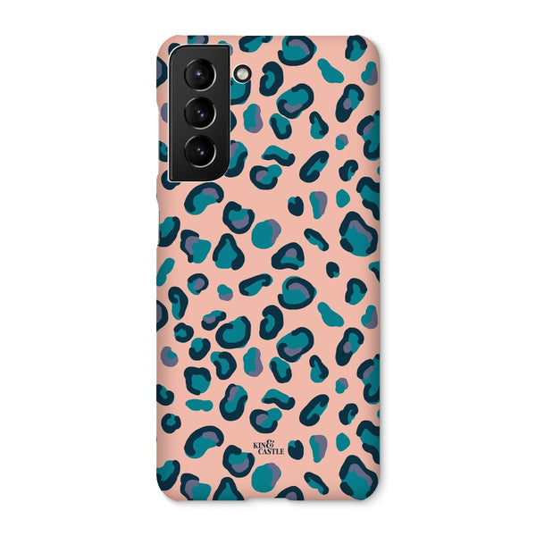 Peach, Teal & Blue Leopard Print Snap Phone Case