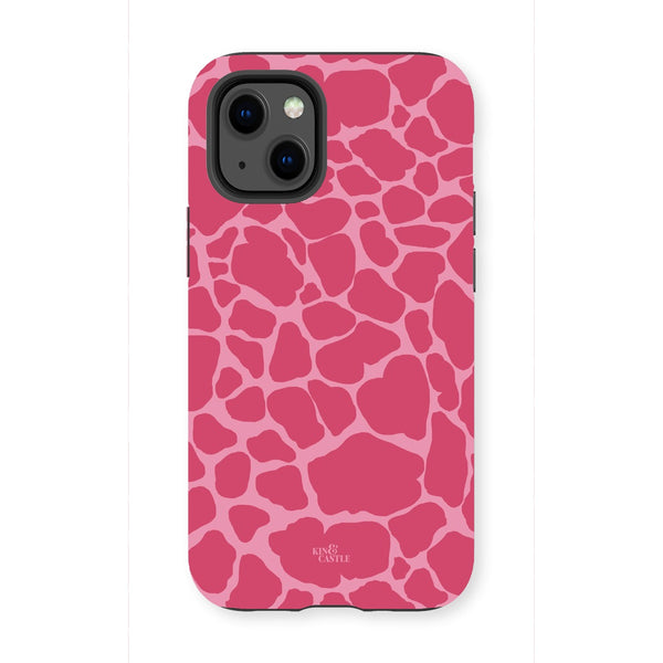 Raspberry Pink Giraffe Print Tough Phone Case