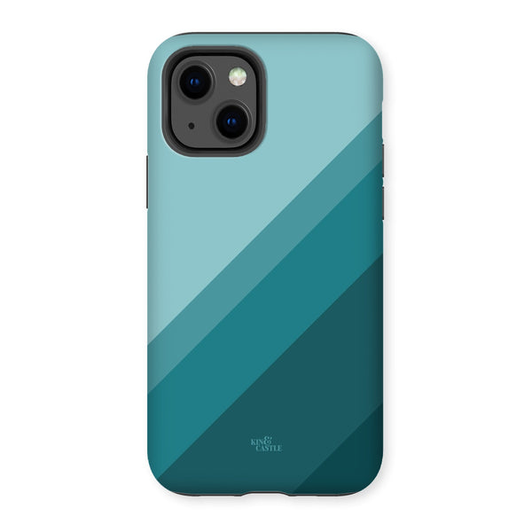Teal Geometric Stripe Tough Phone Case