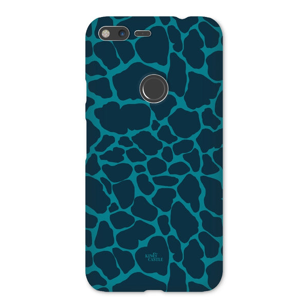Blue & Teal Giraffe Print Snap Phone Case