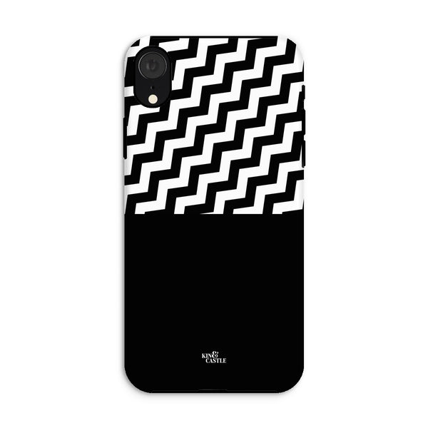Geometric Zig Zag & Black Tough Phone Case