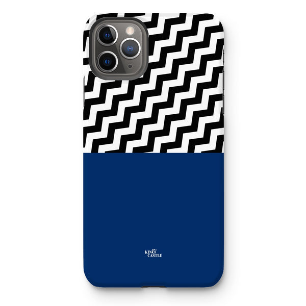 Geometric Zig Zag & Navy Blue Tough Phone Case