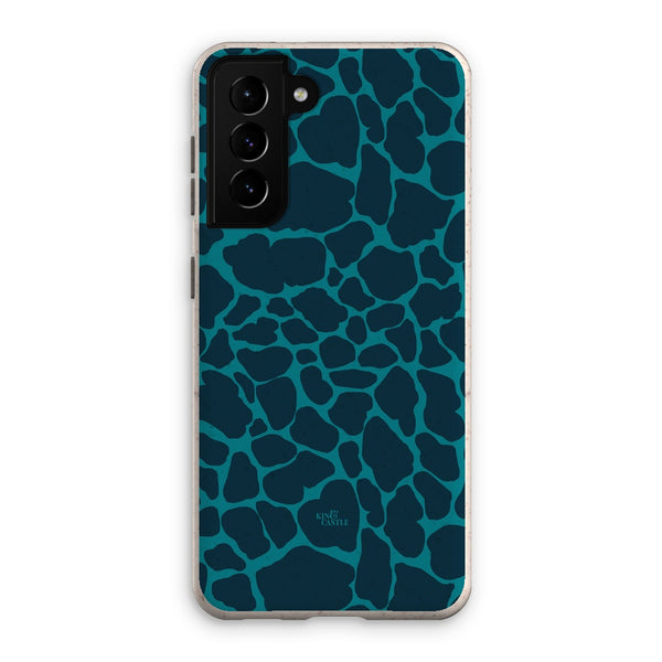 Blue & Teal Giraffe Print Eco Phone Case