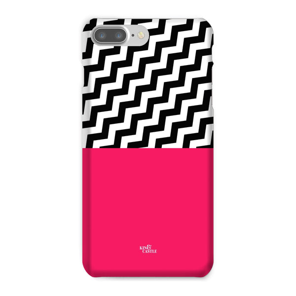 Geometric Zig Zag & Hot Pink Snap Phone Case