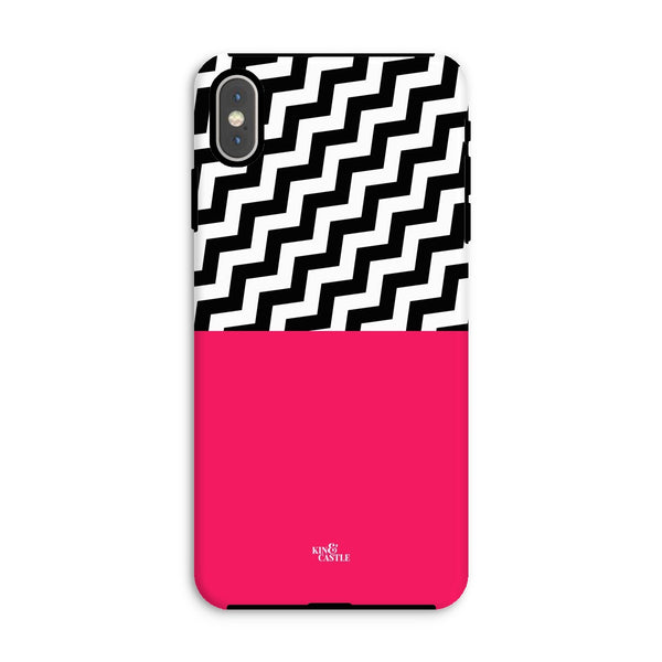 Geometric Zig Zag & Hot Pink Tough Phone Case