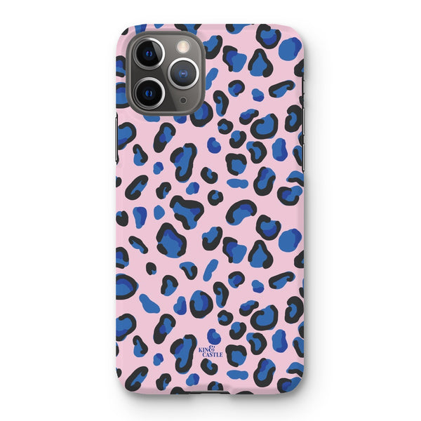 Pink & Blue Leopard Print Snap Phone Case