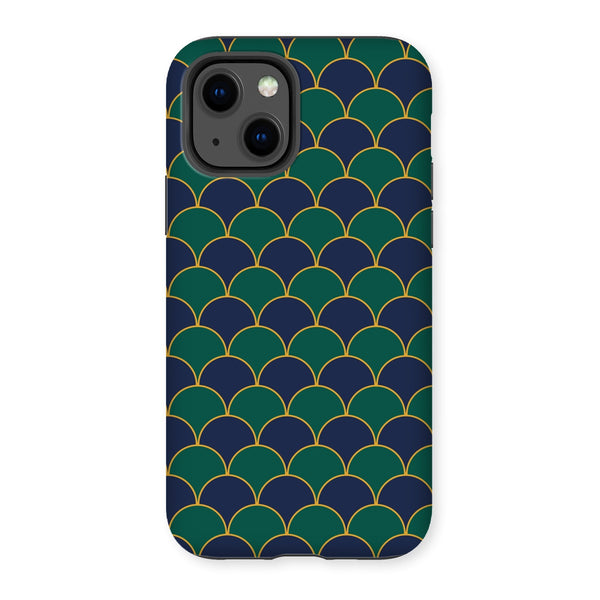 Blue & Green Geo Waves Tough Phone Case