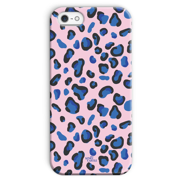 Pink & Blue Leopard Print Snap Phone Case