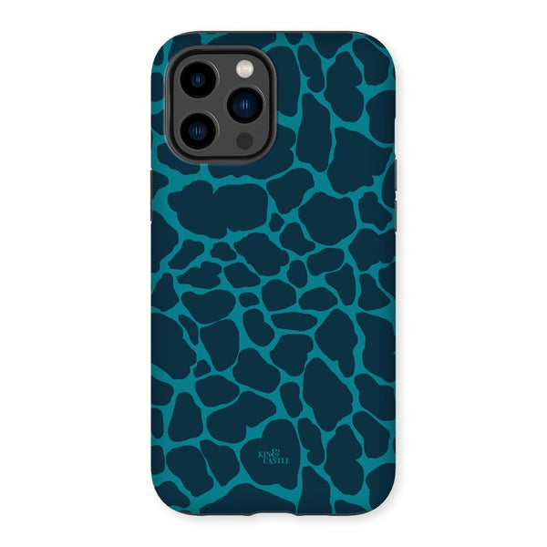 Blue & Teal Giraffe Print Tough Phone Case