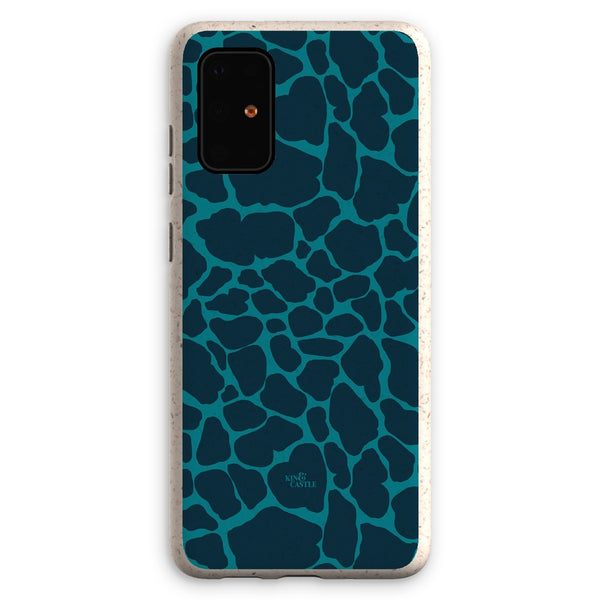 Blue & Teal Giraffe Print Eco Phone Case