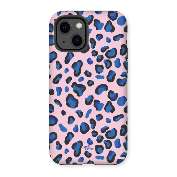 Pink & Blue Leopard Print Tough Phone Case