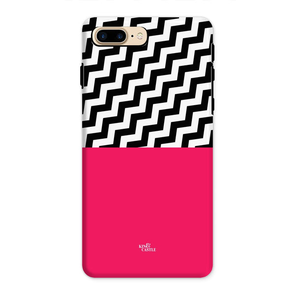 Geometric Zig Zag & Hot Pink Tough Phone Case