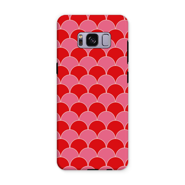 Red & Pink Geo Waves Tough Phone Case