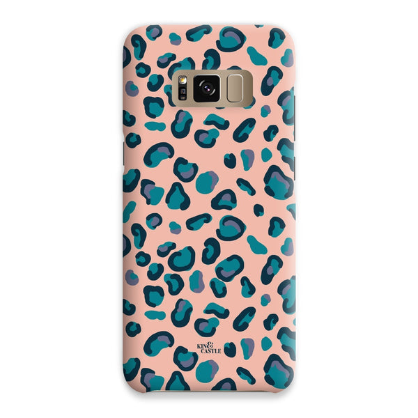 Peach, Teal & Blue Leopard Print Snap Phone Case