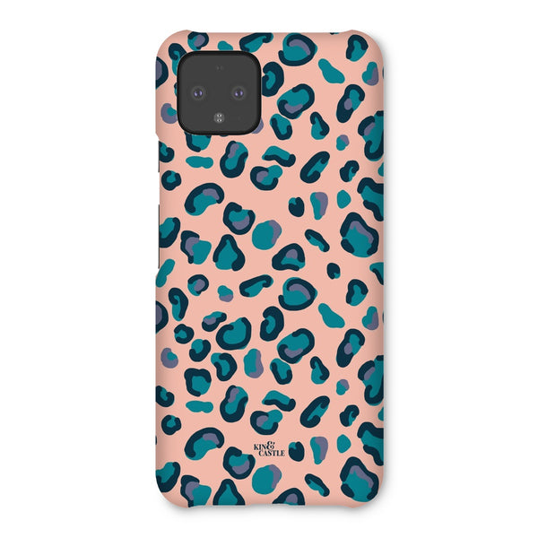 Peach, Teal & Blue Leopard Print Snap Phone Case