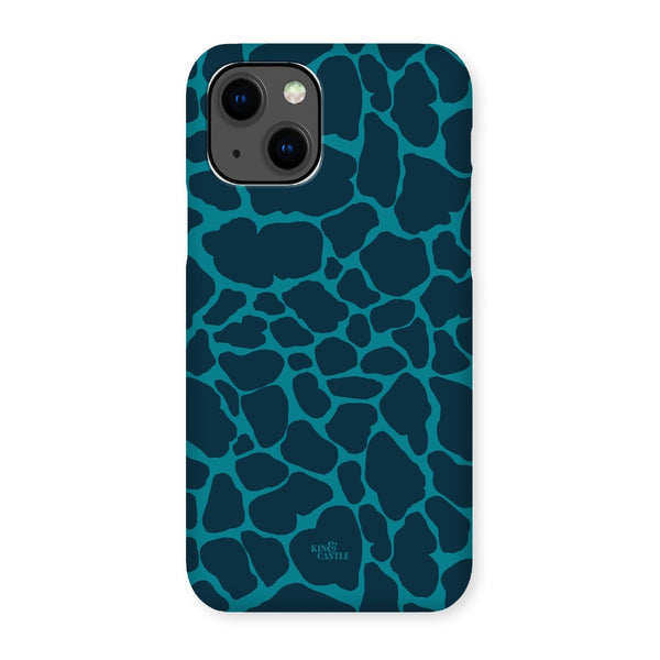 Blue & Teal Giraffe Print Snap Phone Case
