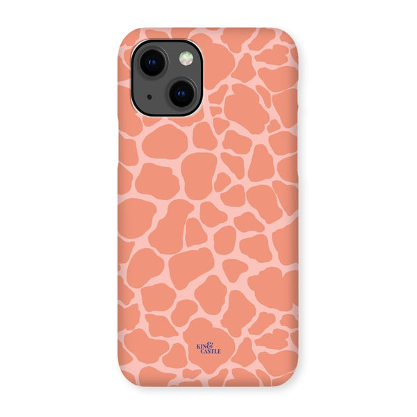 Peach Giraffe Print Snap Phone Case