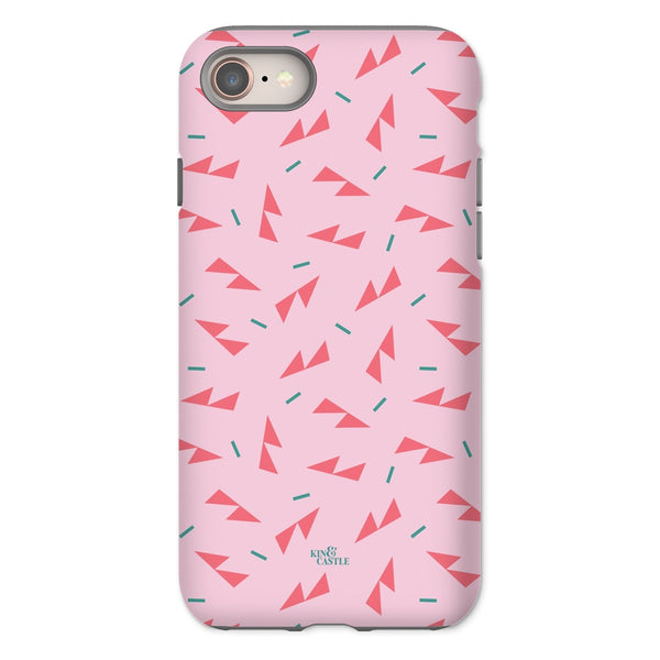 Pink Ditzy Triangles Tough Phone Case