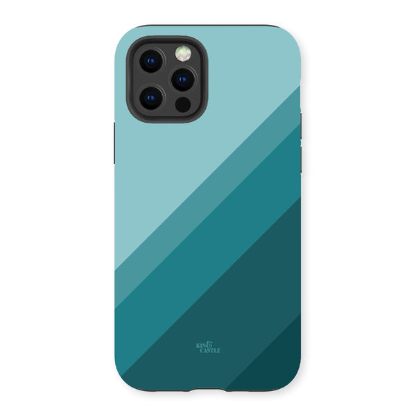 Teal Geometric Stripe Tough Phone Case