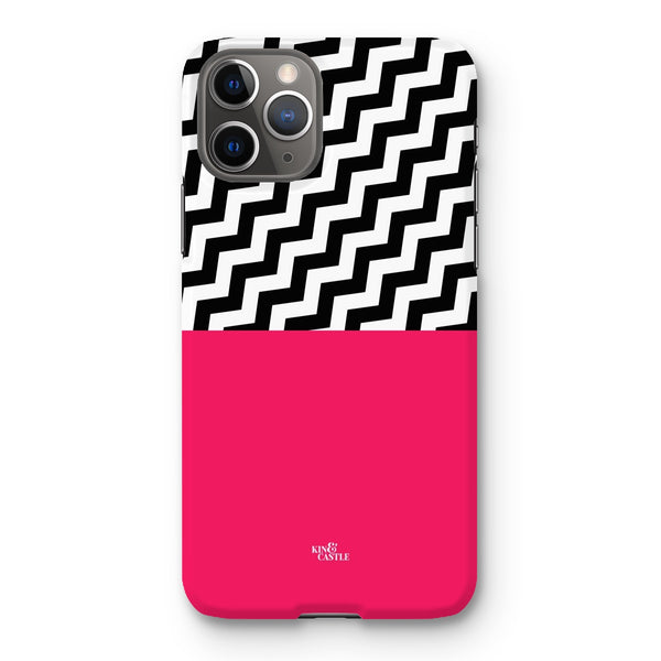 Geometric Zig Zag & Hot Pink Snap Phone Case