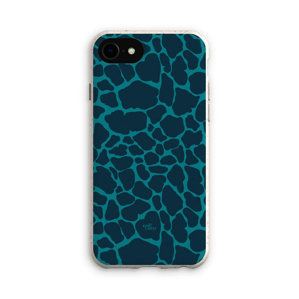 Blue & Teal Giraffe Print Eco Phone Case