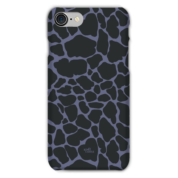 Purple & Charcoal Giraffe Print Snap Phone Case